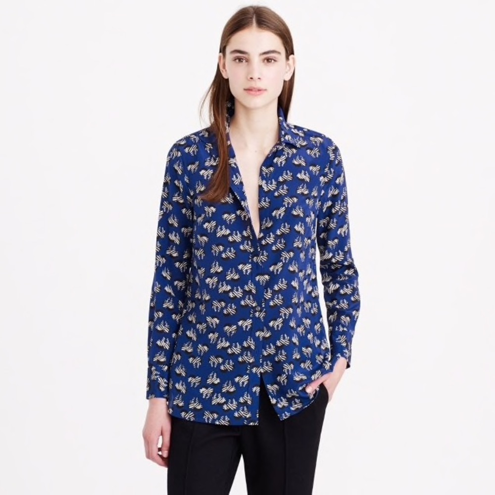 Classic silk blouse in zebra parade